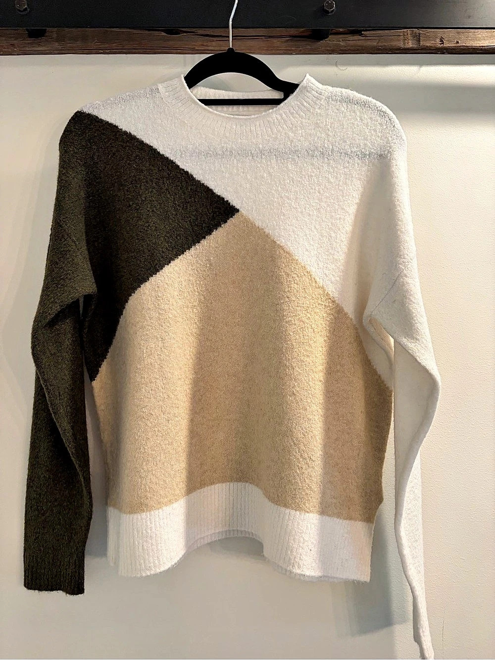 J.Crew Colorblock Crewneck Sweater in Extra-Soft Yarn Small